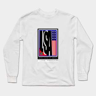 USA, I LOVE FREEDOM Long Sleeve T-Shirt